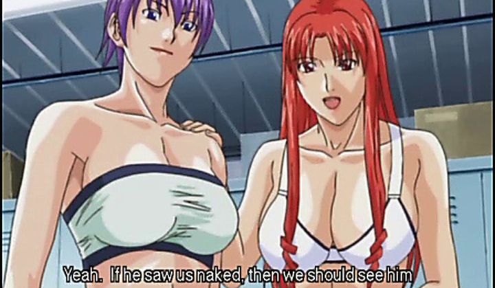 Group Sex - Busty Hentai Trio Riding A Tied Up Guys Hard Cock In Group …